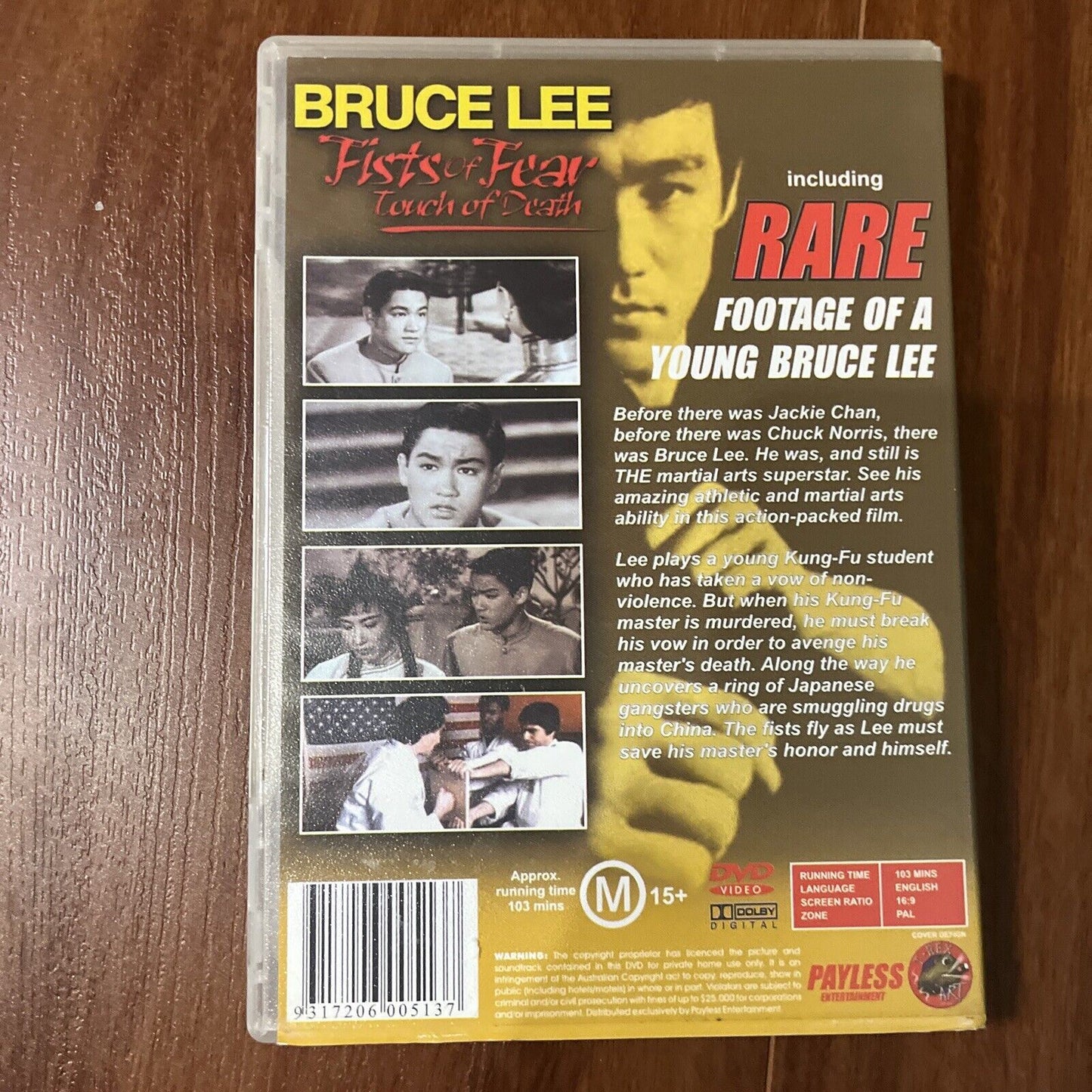 Bruce Lee: Fists of Fear Touch of Death (DVD, 1980) All Regions