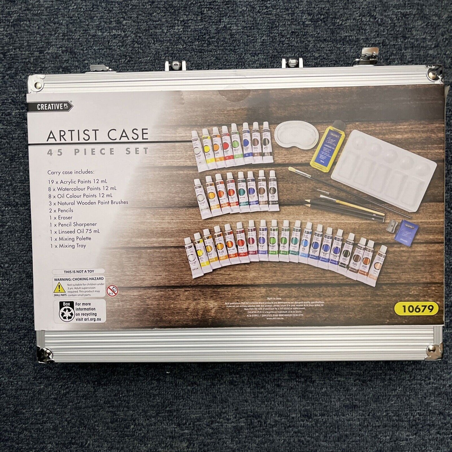 Creative Pl: Artist Case 45 Piece Set with Paint and Accessories