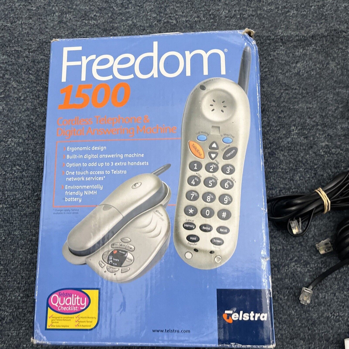 Telstra Freedom 1500 Cordless Telephone & Digital Answering Machine