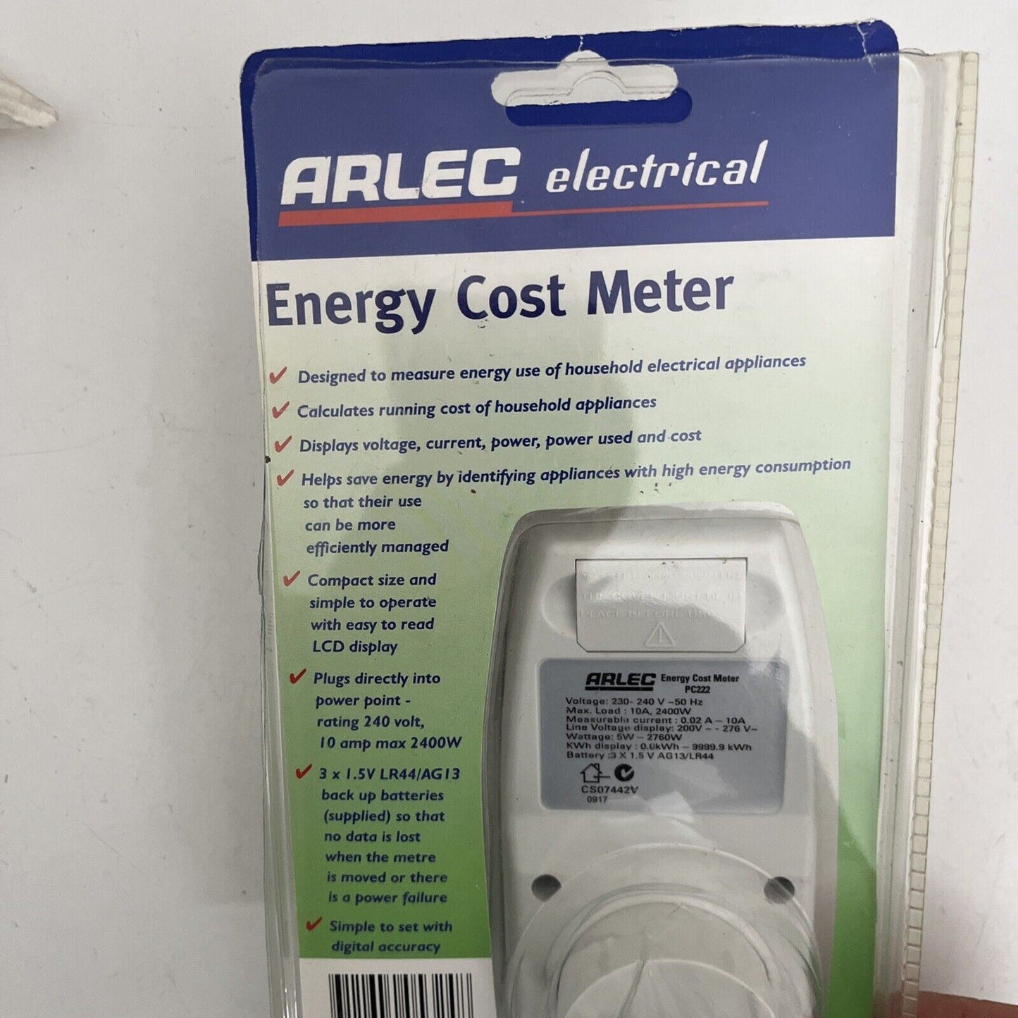 Arlec PC222 Electrical Energy Cost Meter