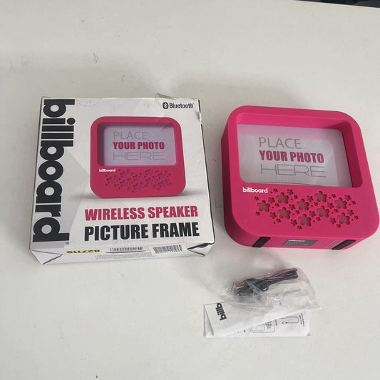 Billboard Bluetooth Wireless Speaker Picture Frame 4x6 Pink *Opened Never Used*