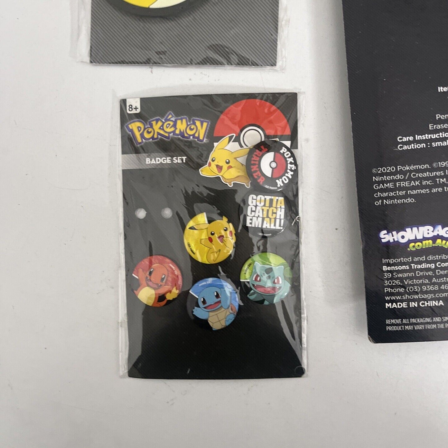 Pokémon: Pencils & Eraser Toppers, Keychain, Badge Set
