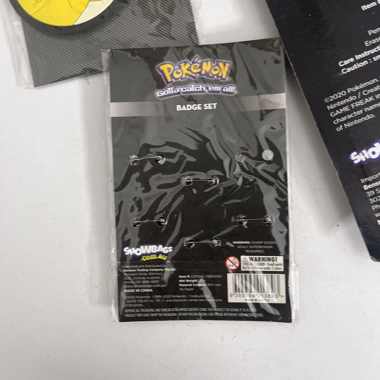 Pokémon: Pencils & Eraser Toppers, Keychain, Badge Set