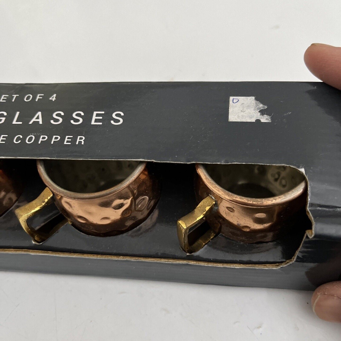 4x Shot Glasses - Genuine Copper