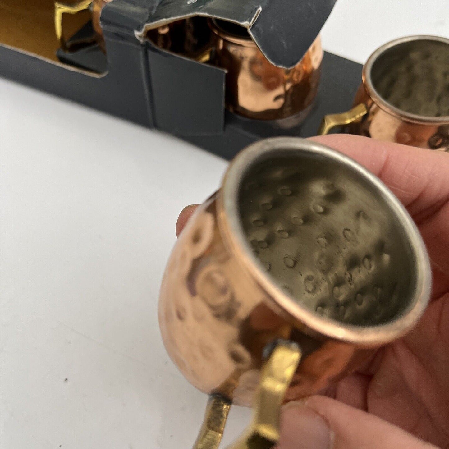 4x Shot Glasses - Genuine Copper