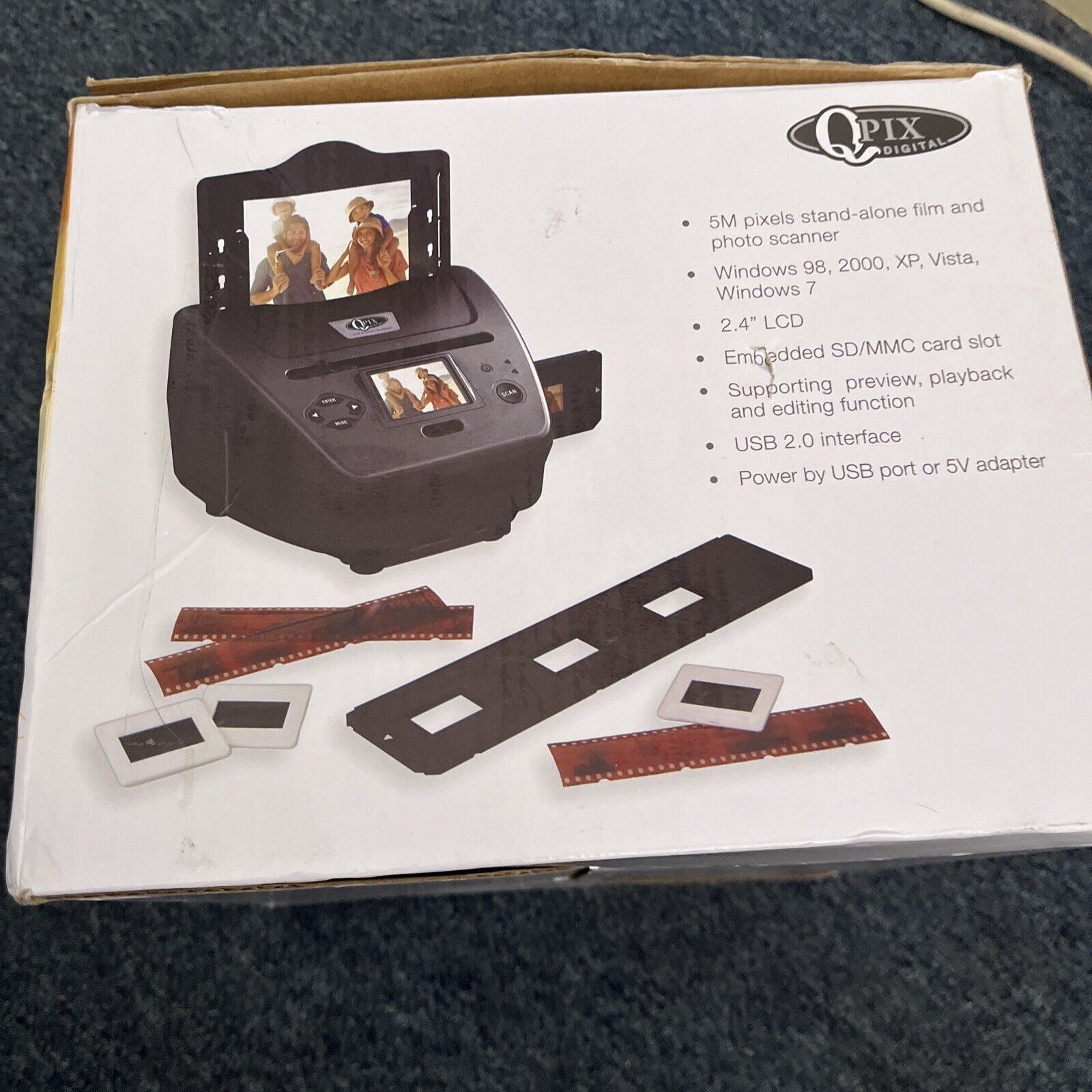 Qpix PS970H Standalone Photo Slides Negatives Scanner Black Retro Unit