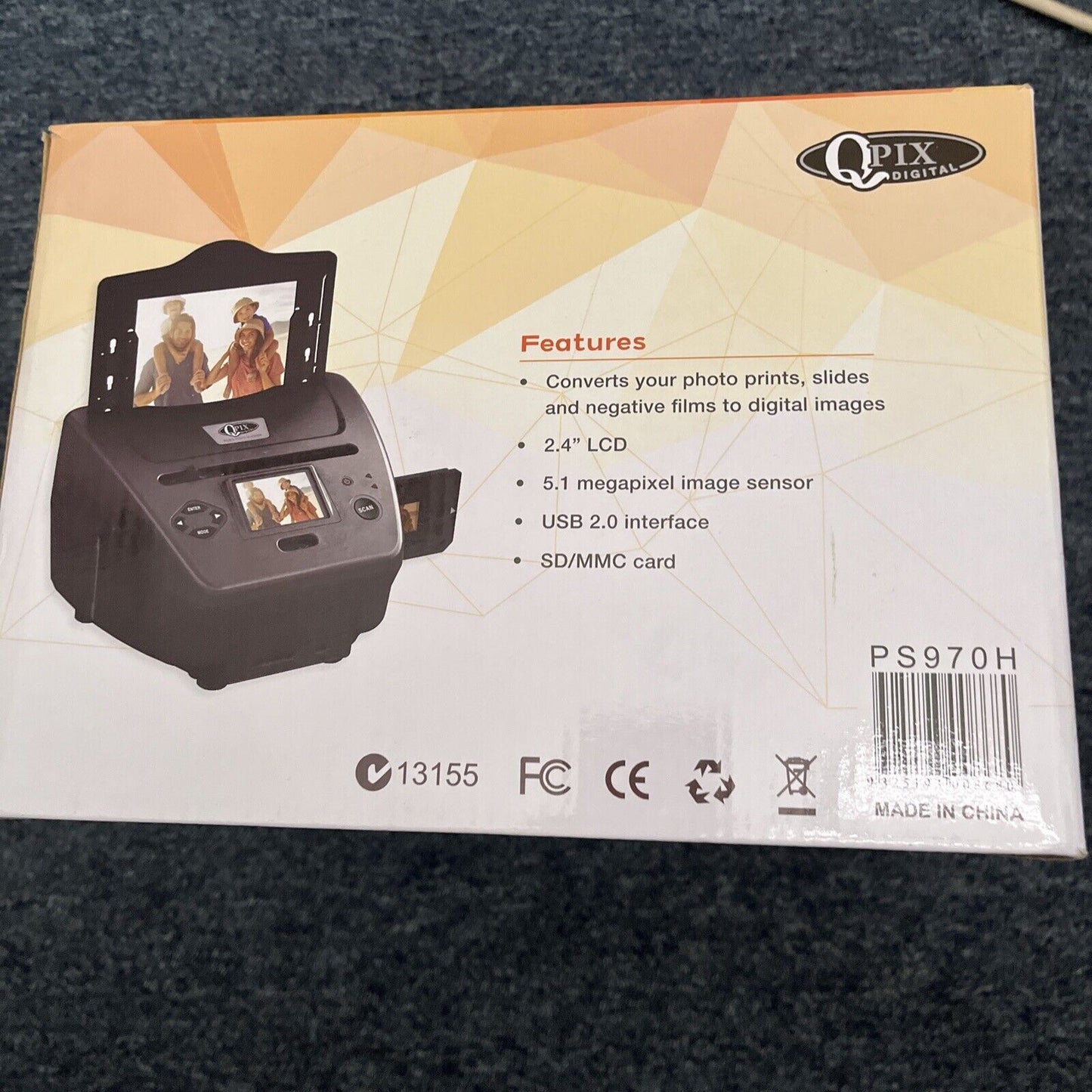 Qpix PS970H Standalone Photo Slides Negatives Scanner - Black