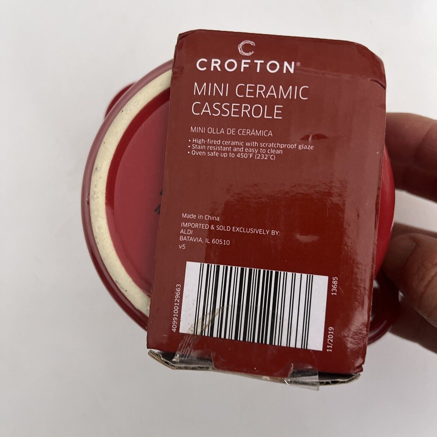 Crofton Mini Ceramic Casserole with Lid Red