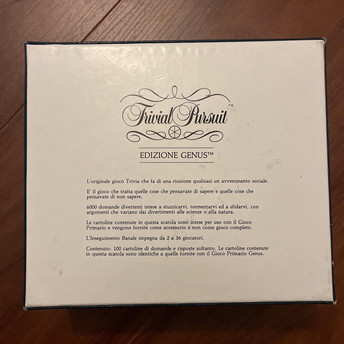 Trivial Pursuit Edizione Genus 1985 Italian Edition *Never Used*