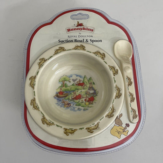Bunnykins By Royal Doulton Suction Bowl & Spoon for 18 months and over *New*