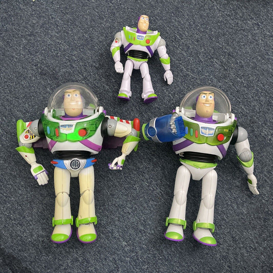 3x Buzz Lightyear Action Figure 11" 2012, 11" 00420P, 7" 2017 Lights Sounds