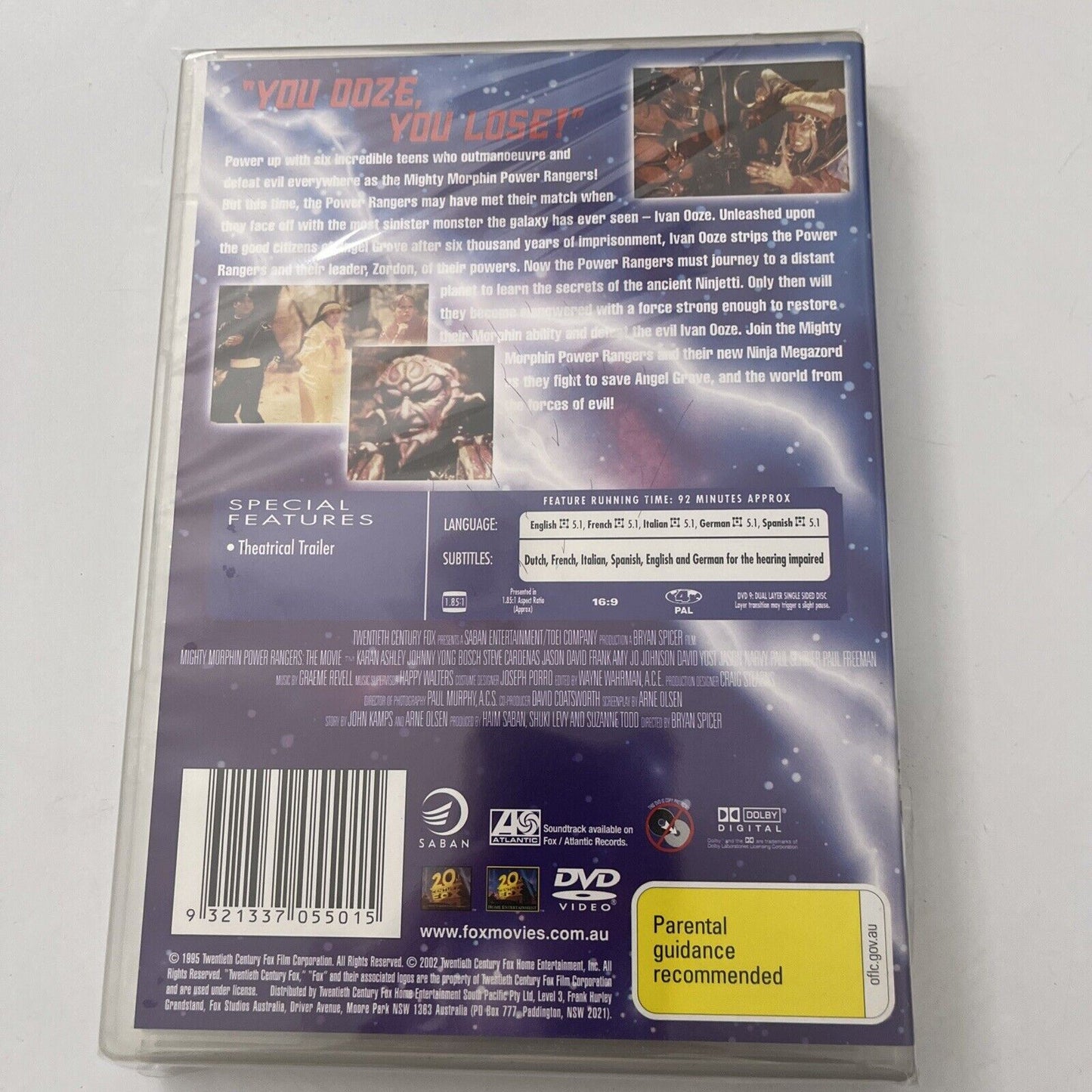 Mighty Morphin Power Rangers - The Movie (DVD, 1995) Karan Ashley, NEW Region 4