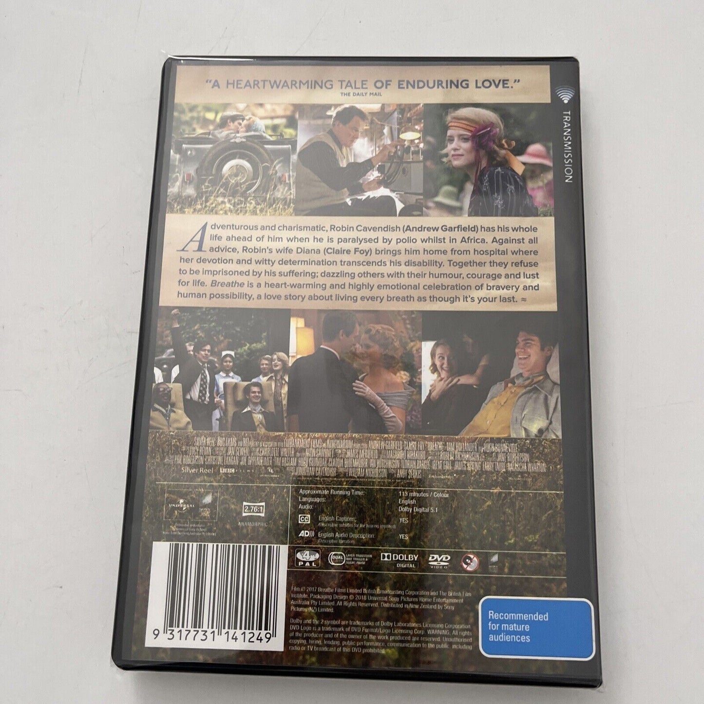 Breathe (DVD, 2017) Andrew Garfield, Claire Foy, Ed Speleers NEW Region 4