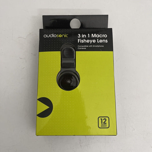 Audiosonic 3 in 1 Macro Fisheye Lens Compatible with most Smartphones *New*