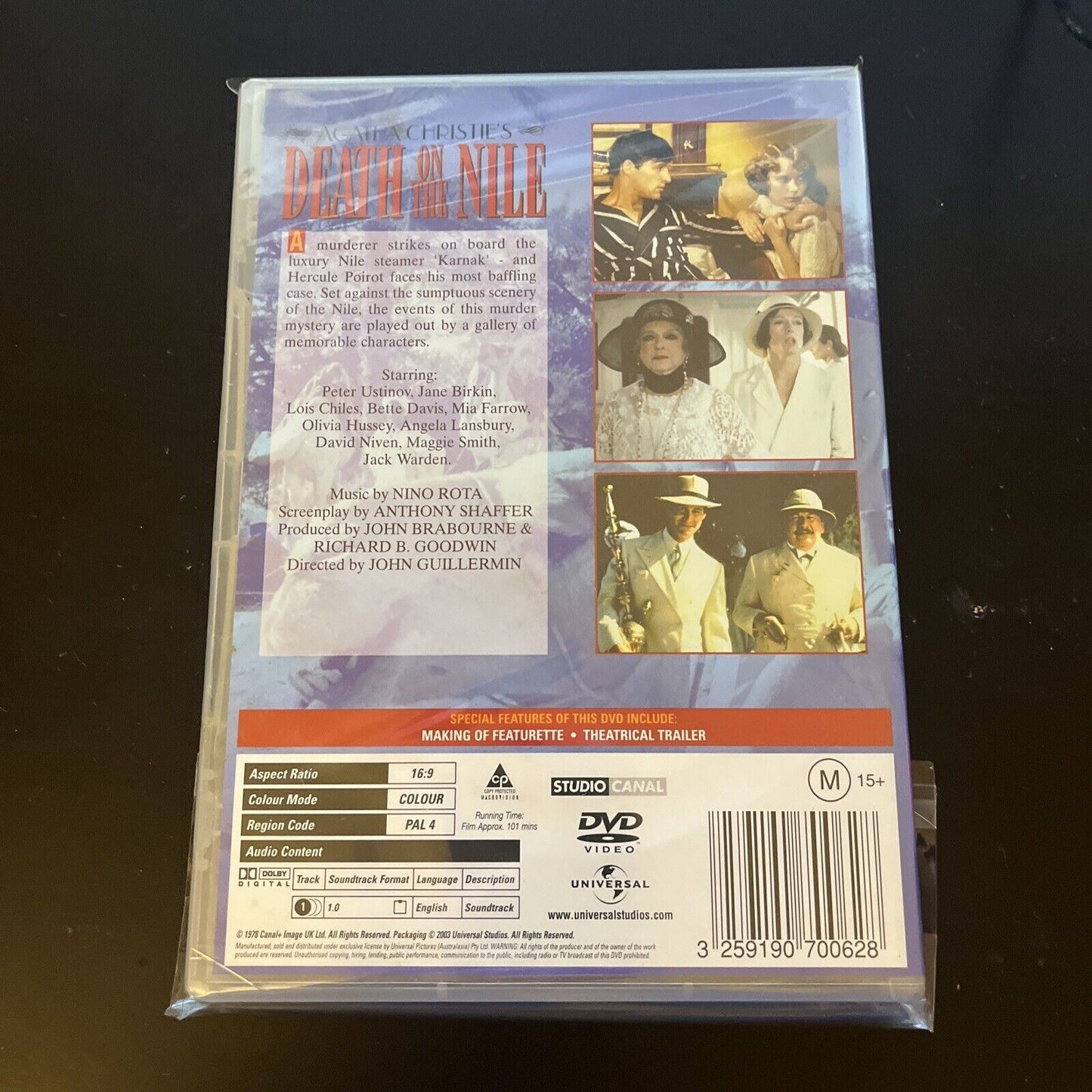 Death On The Nile (DVD, 1978) Peter Ustinov, Jane Birkin, NEW Region 4