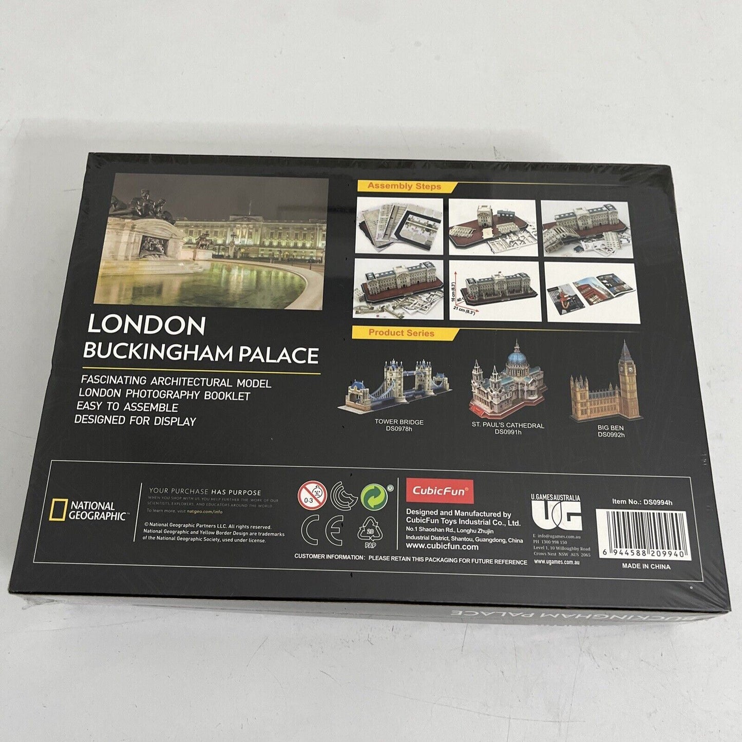 *New Sealed* National Geographic Buckingham Palace London 3D Puzzle 72 Pieces