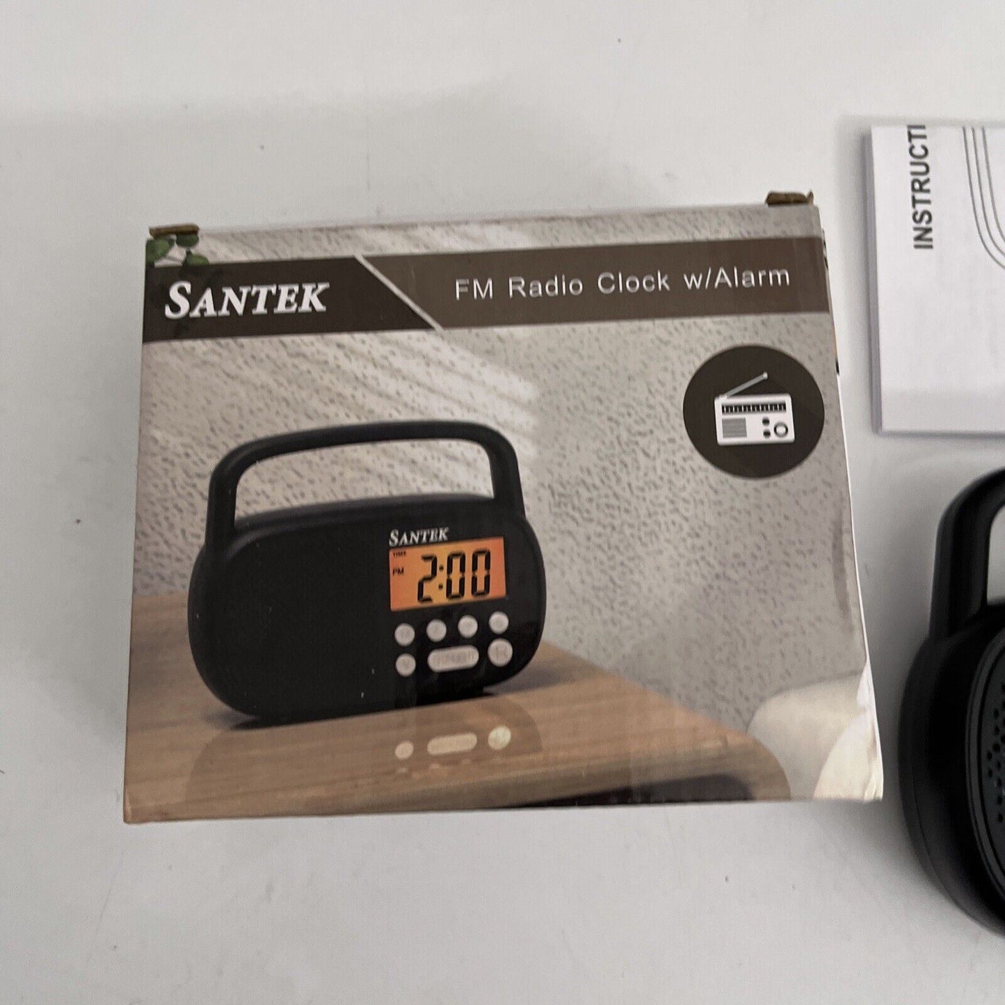 Santek Portable FM Radio Clock with Alarm