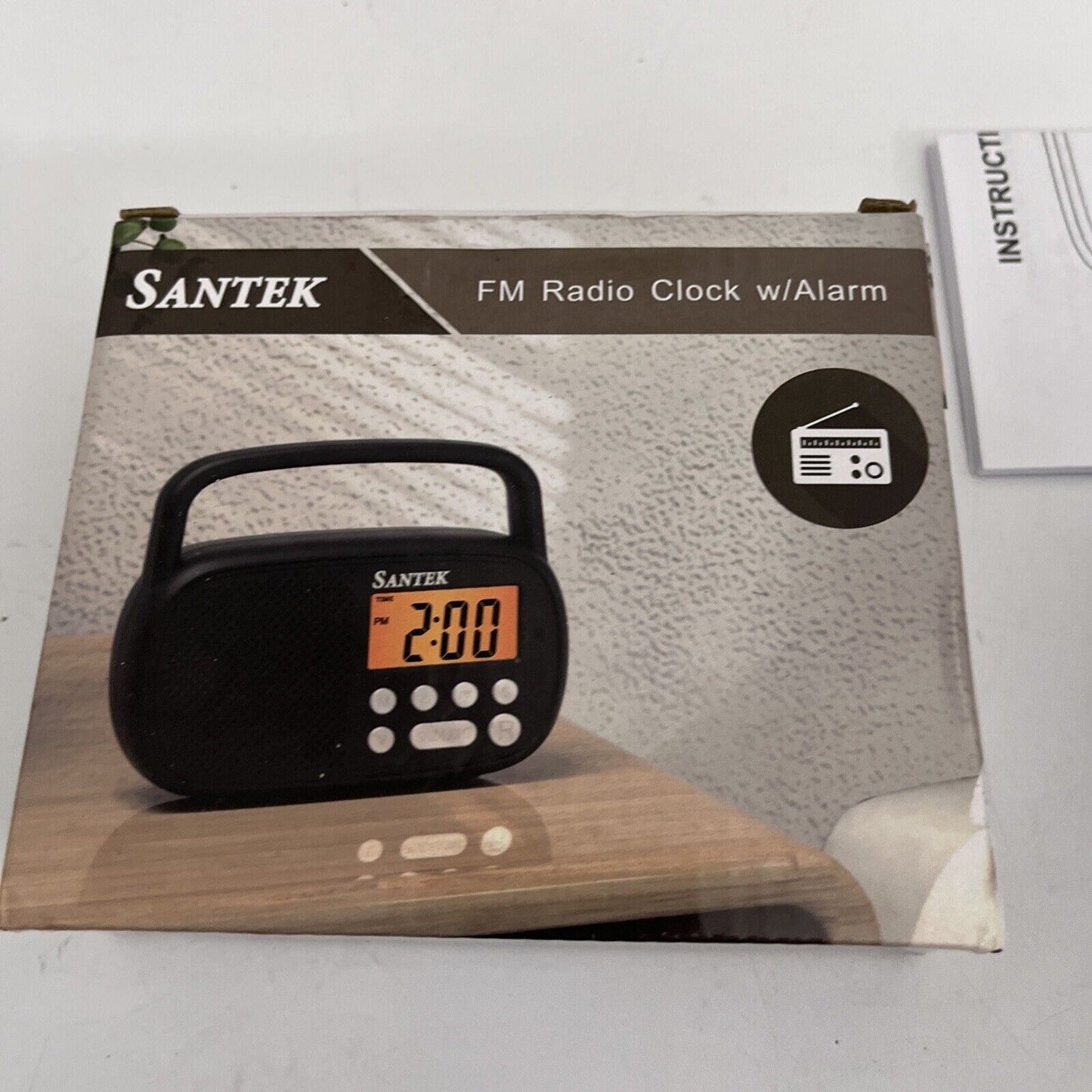 Santek Portable FM Radio Clock with Alarm