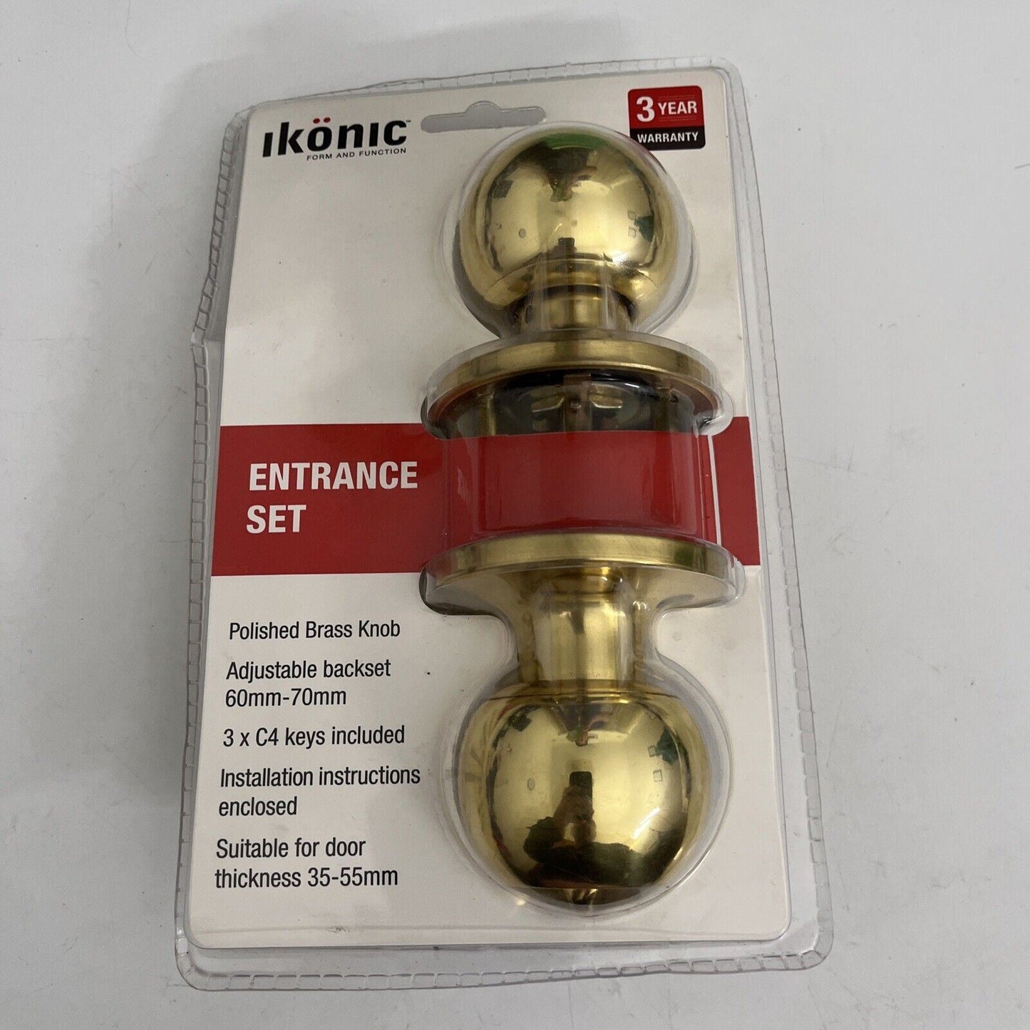 Ikonic Entrance Set Polished Brass Set *New Sealed*