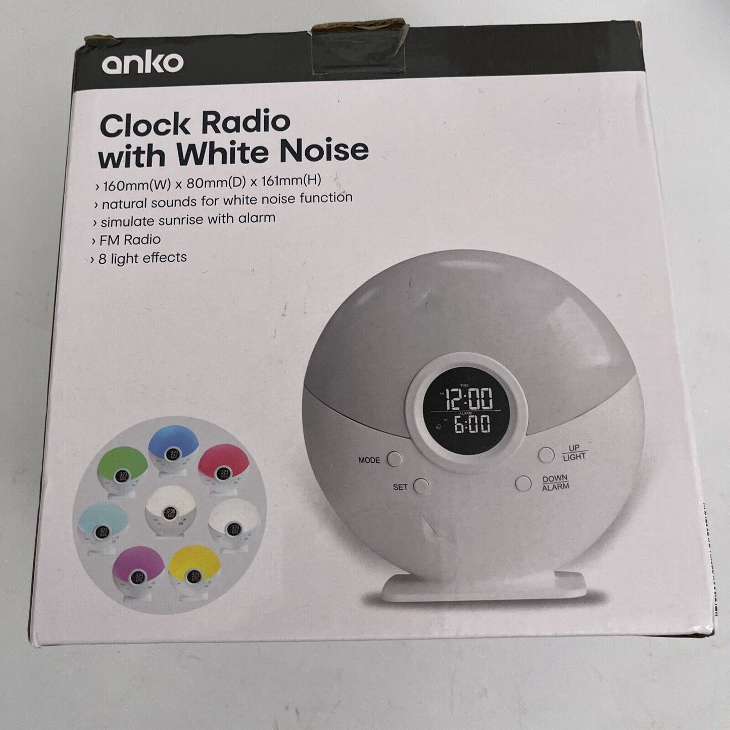 Anko Clock FM Radio with White Noise