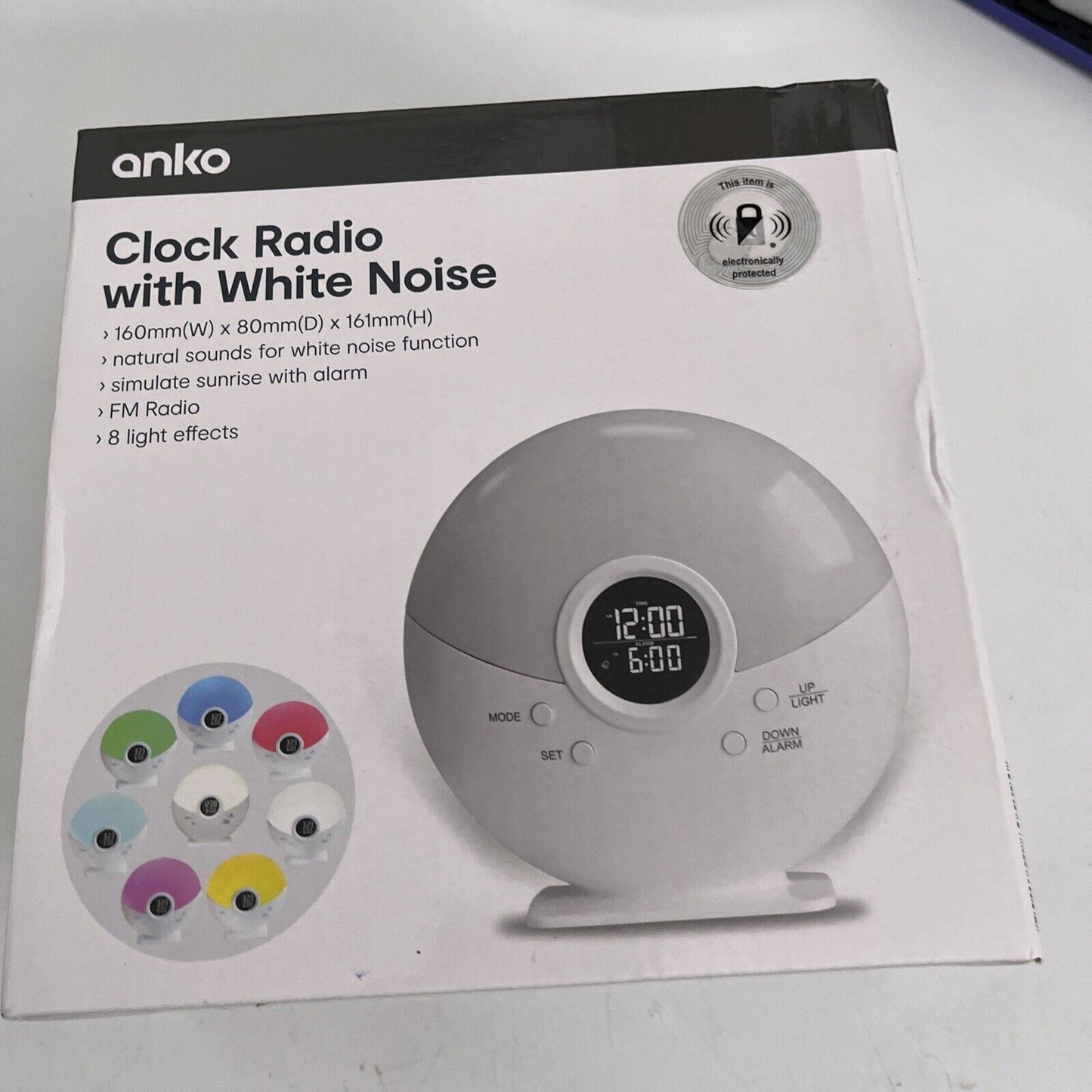 Anko Clock FM Radio with White Noise