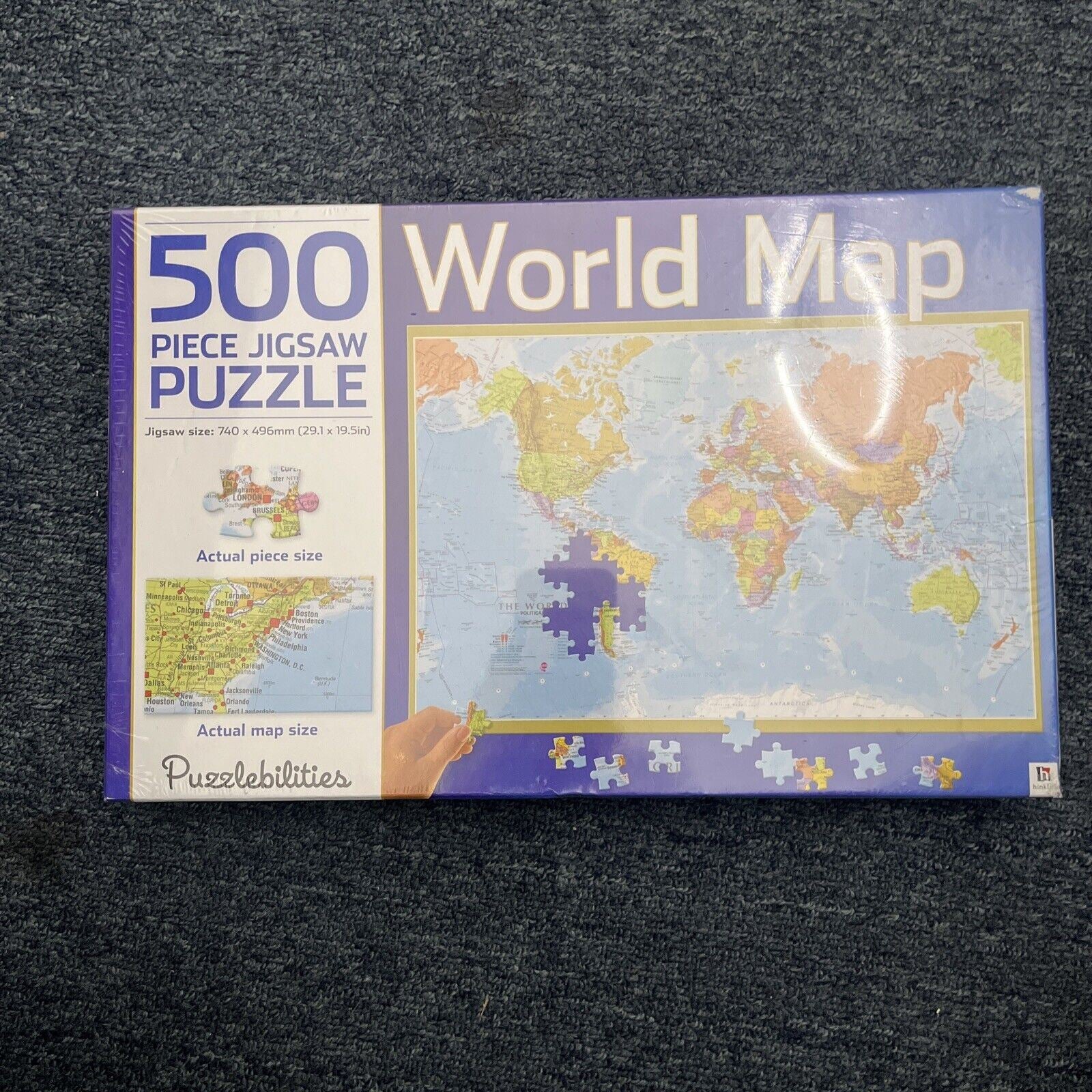 *New Sealed* Puzzlebilities World Map 500 Pieces Jigsaw Puzzle – Retro Unit