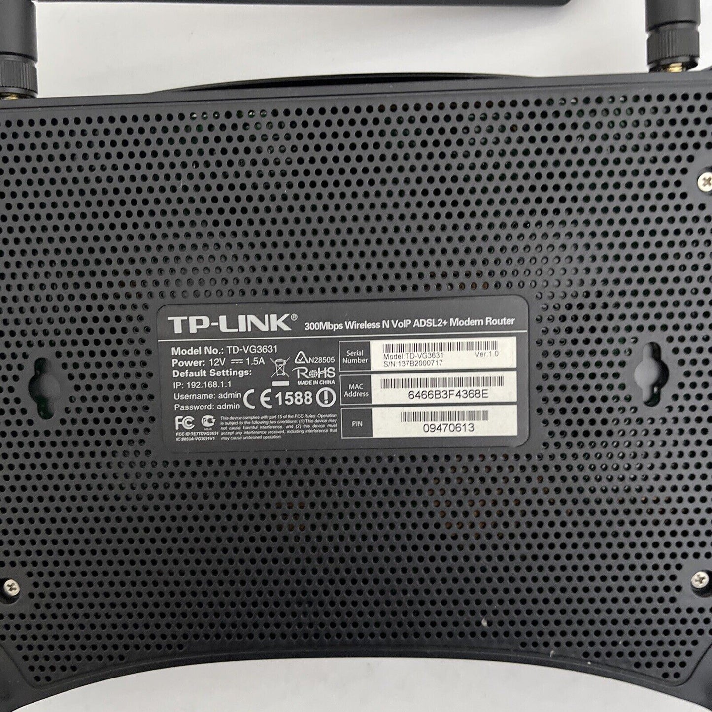 TP-Link 300Mbps Wireless N VoIP ADSL2+ NBN Compatible Modem Router TD-VG3631