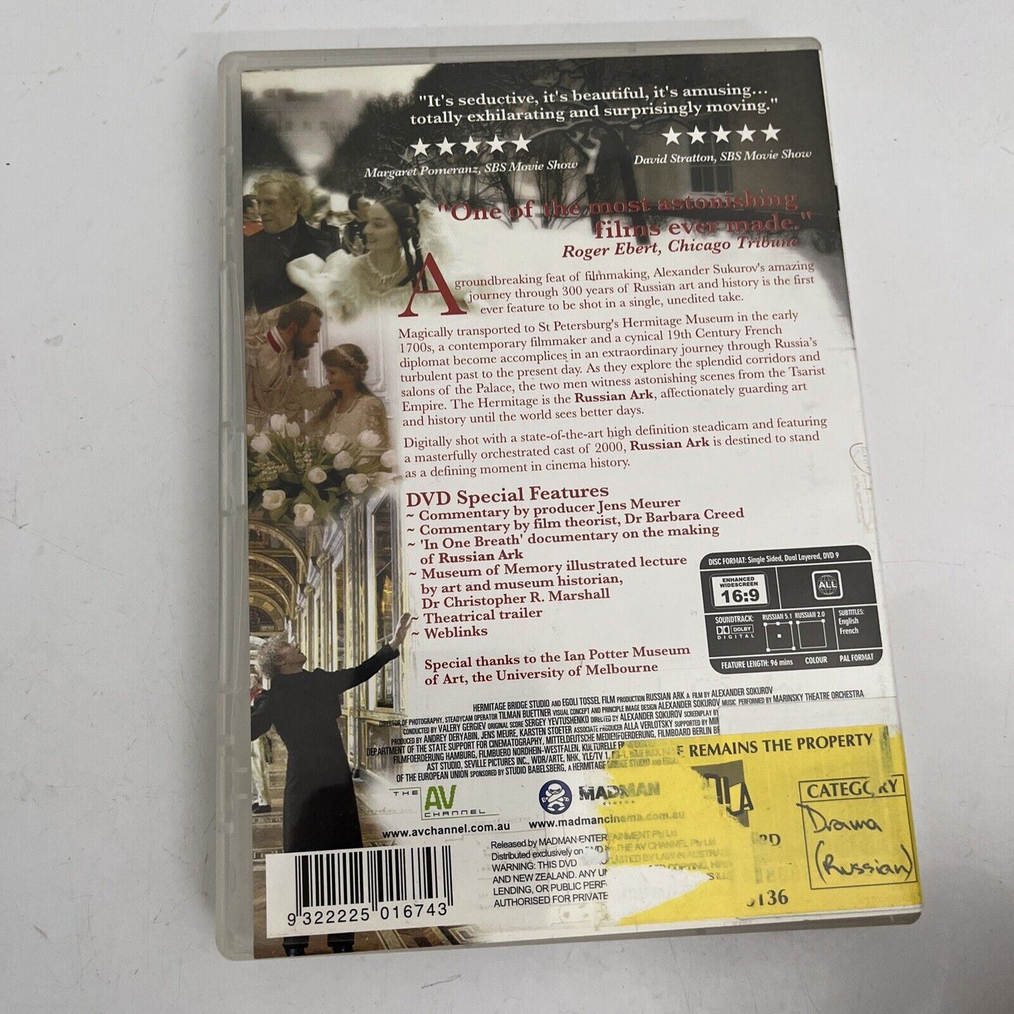 Russian Ark (DVD, 2002) Sergei Dontsov, Mariya Kuznetsova, All Regions