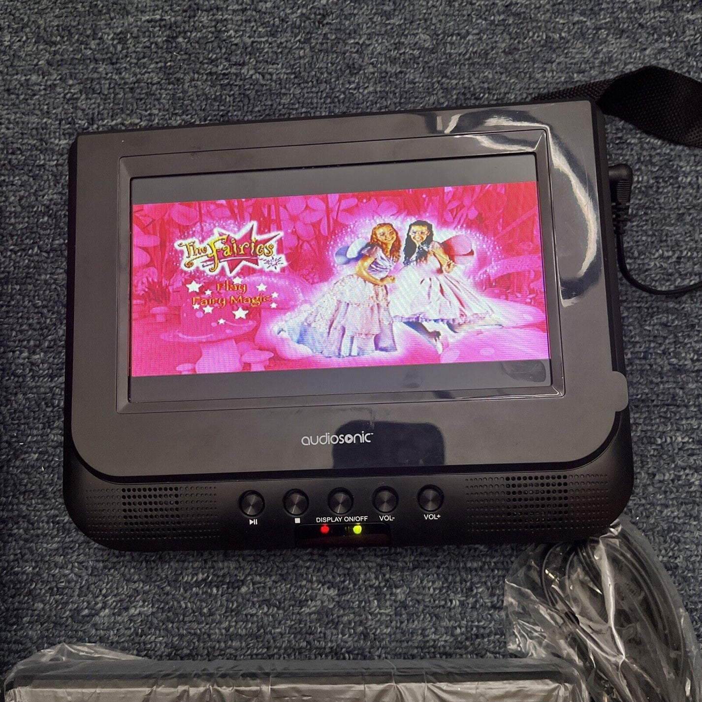 Audiosonic 7" Dual Screen in Car Portable DVD Player TDV79FB8 Retro Unit