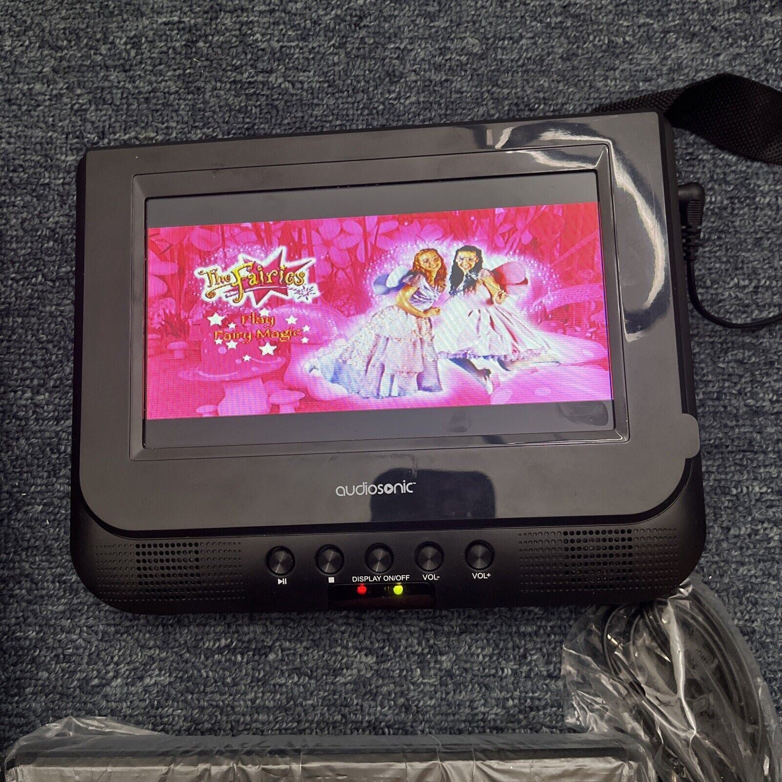 Audiosonic 7" Dual Screen in Car Portable DVD Player TDV79FB8 Retro Unit
