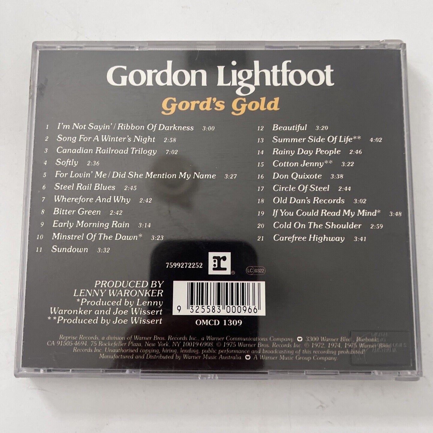 Gordon Lightfoot - Gord's Gold (CD, 1987)