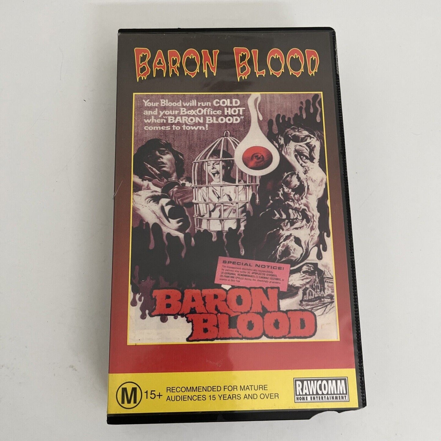 Baron Blood (VHS, 1972) Video Tape Mario Bava Italian Horror 1972 PAL