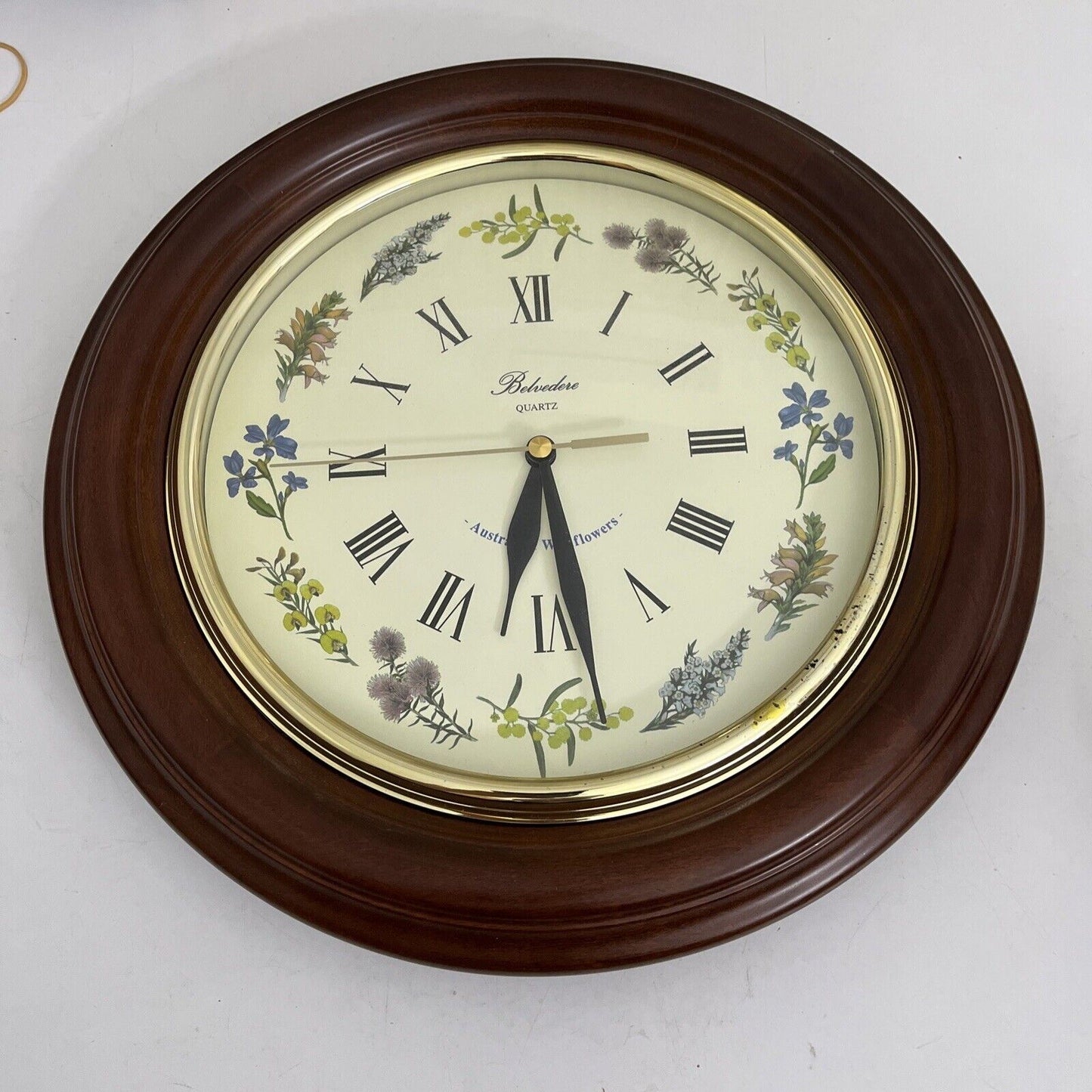 Belvedere Australian Wallflowers Wooden Wall Clock