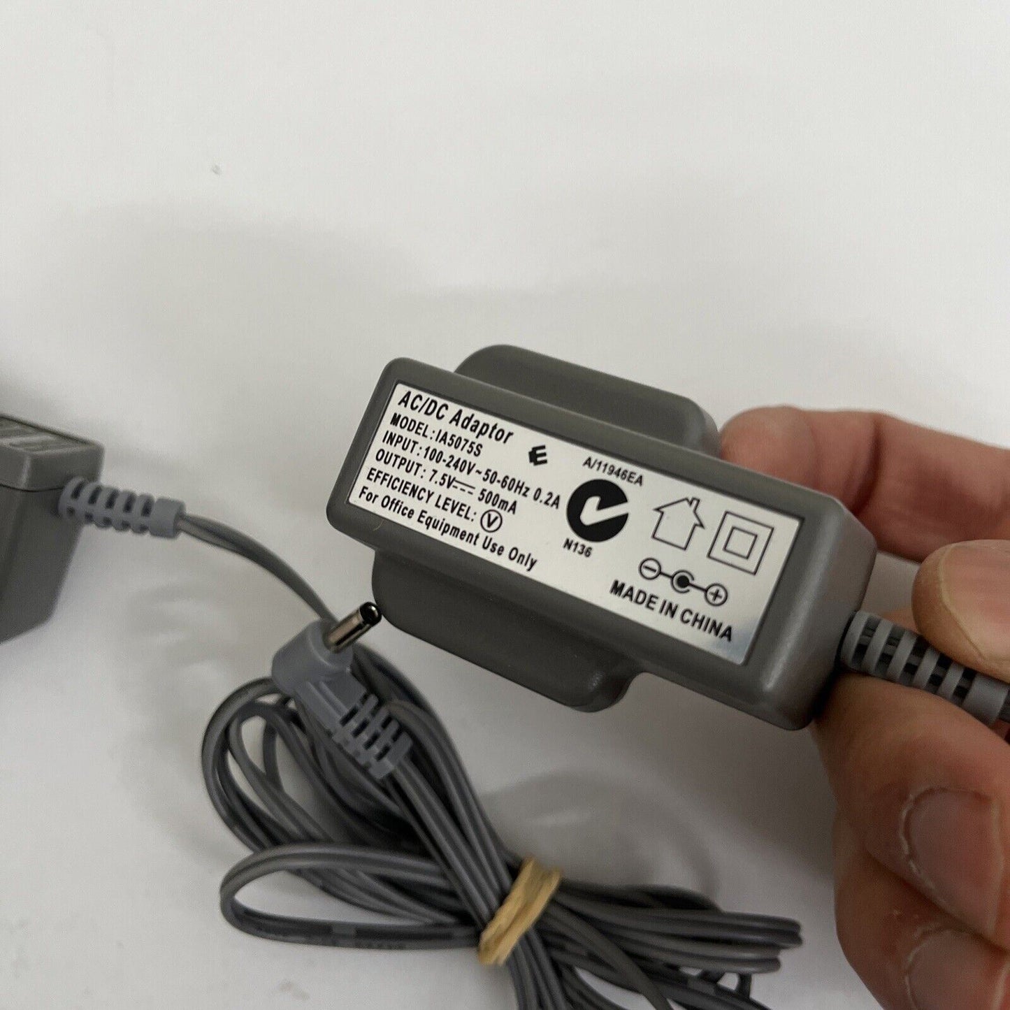 2x AC/DC Adaptor 7.5V 500mA 100-240V Model IA5075S