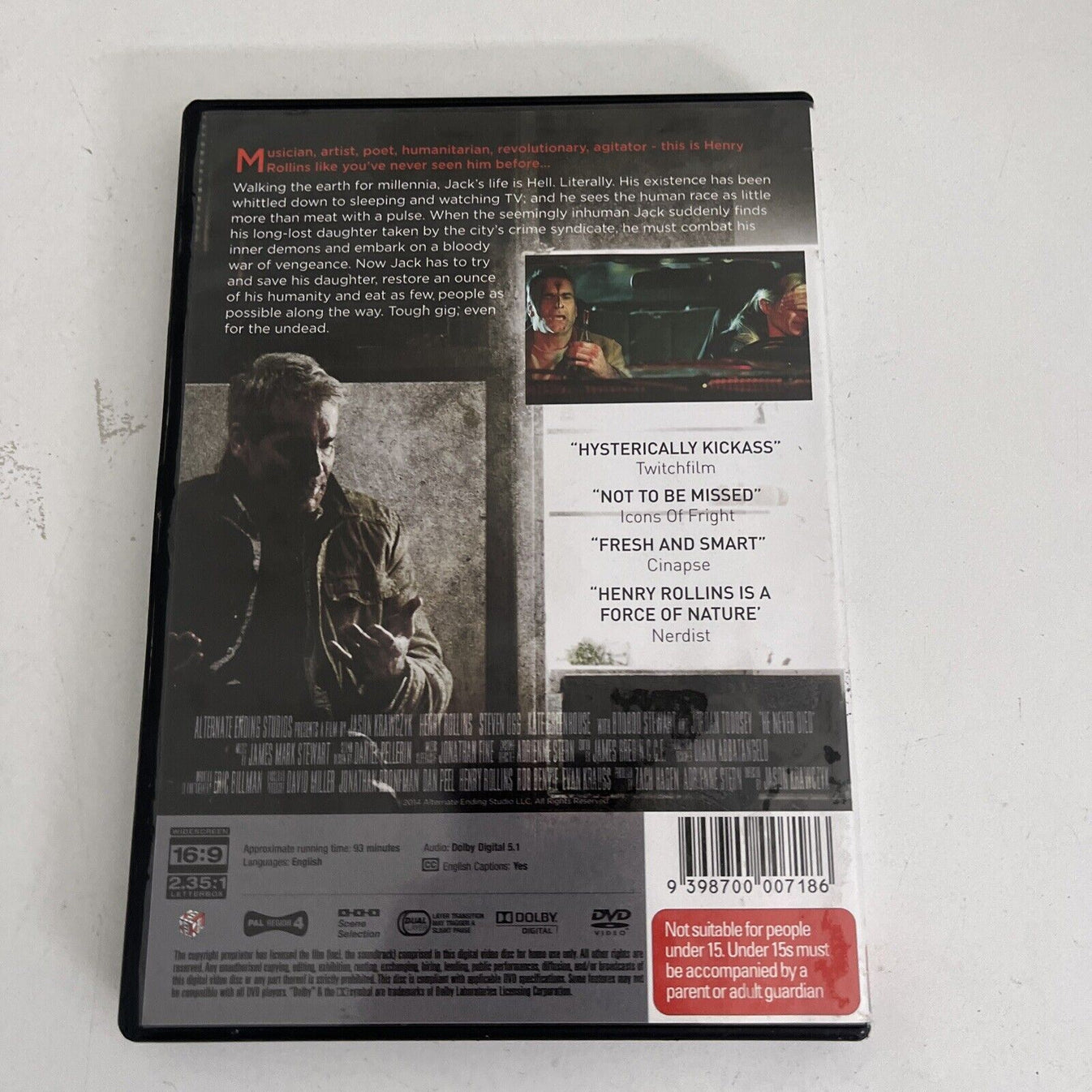 He Never Died (DVD, 2015) Booboo Stewart, Henry Rollins Region 4 ...