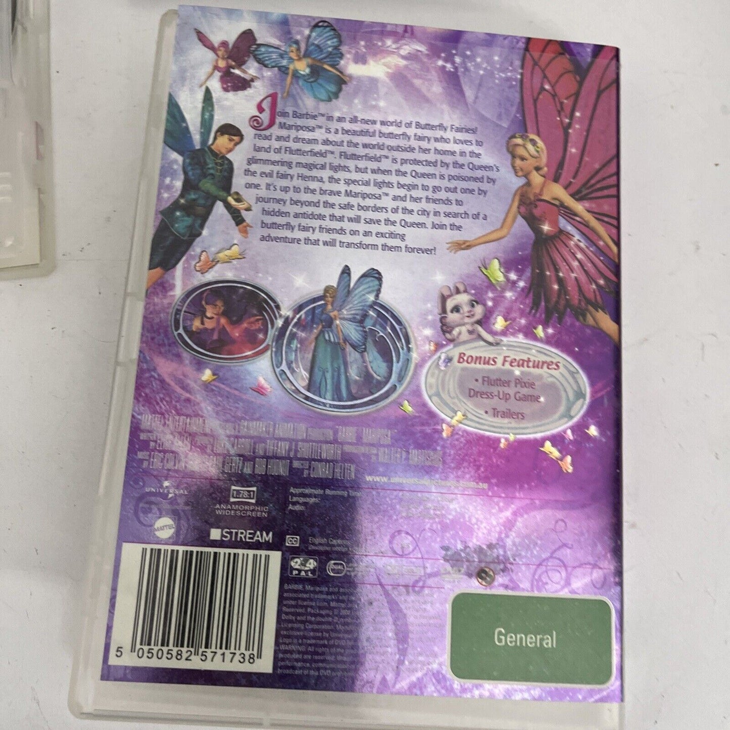 3x Barbie DVD: Starlight Adventure, Swan Lake, Mariposa. Region 4