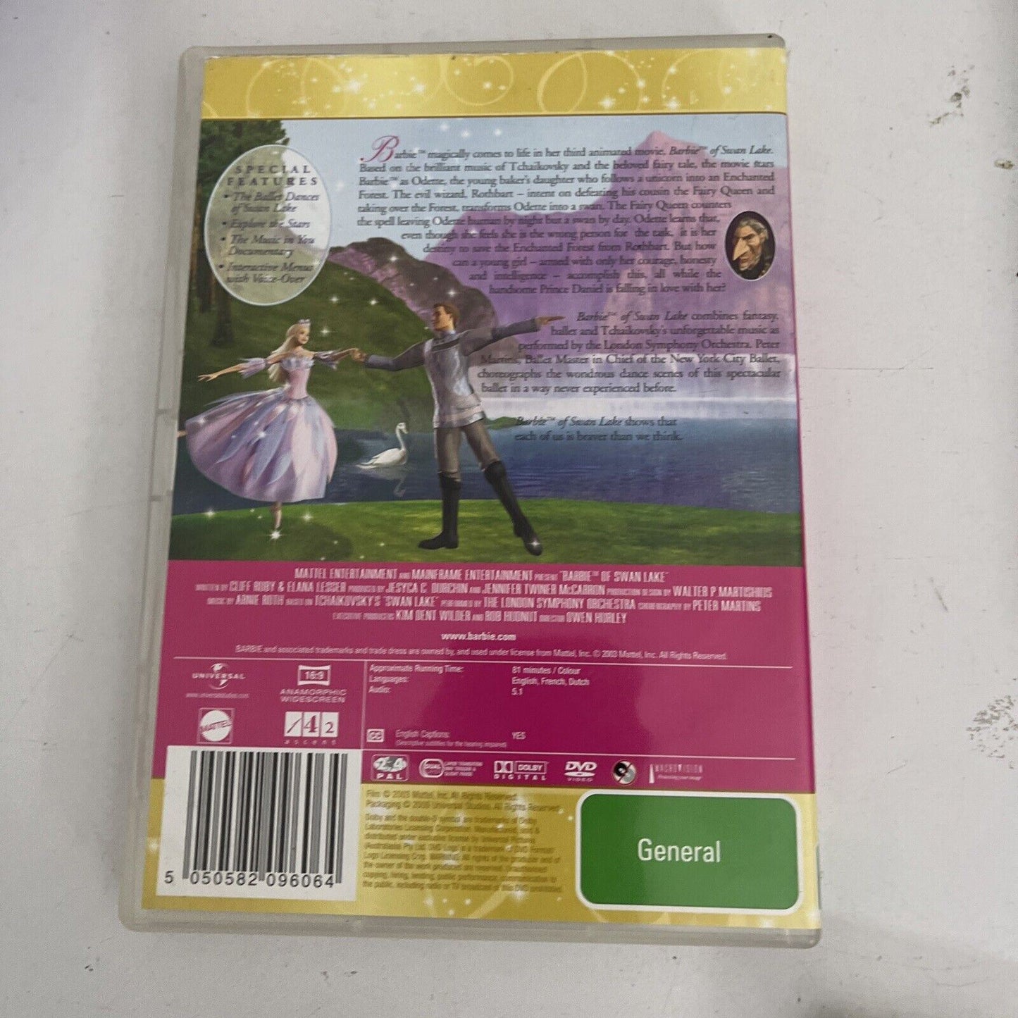 3x Barbie DVD: Starlight Adventure, Swan Lake, Mariposa. Region 4