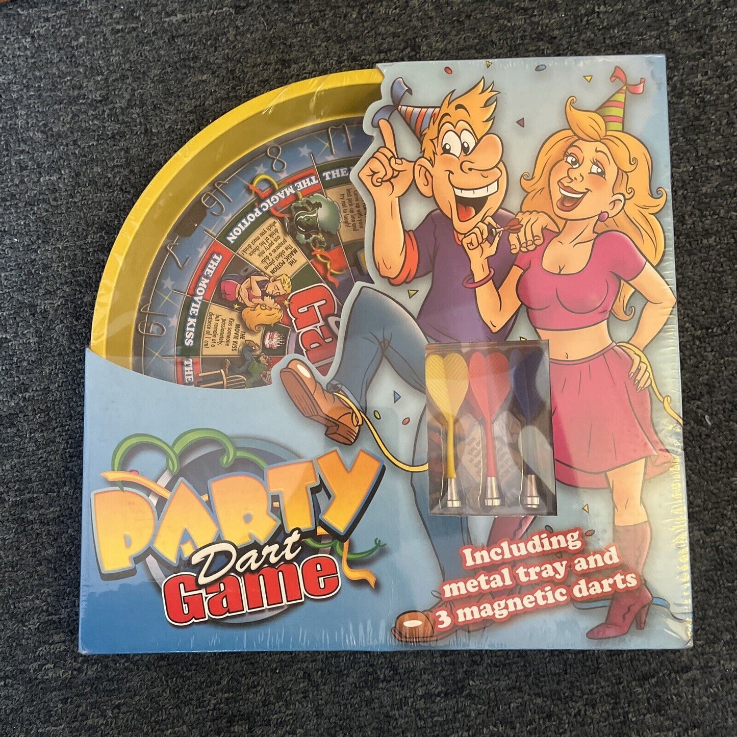 *New Sealed* Party Dart Game - Including Metal Tray & 3 Magnetic Darts