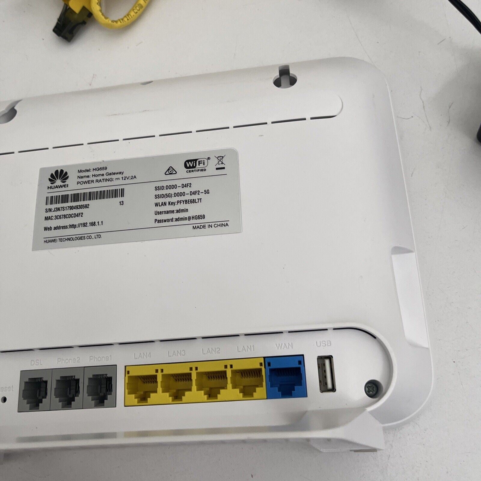 Dodo Huawei HG659 Home Gateway Wireless Router Modem NBN Compatible ...