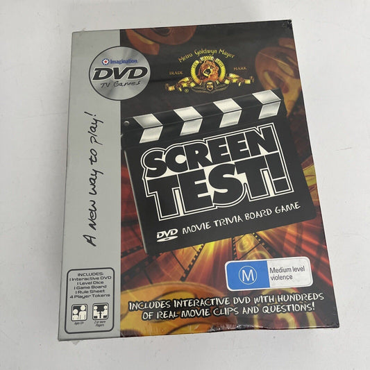 *New Sealed* Screen Test DVD Movie Trivia Board Game TV MGM Imagination Region 4