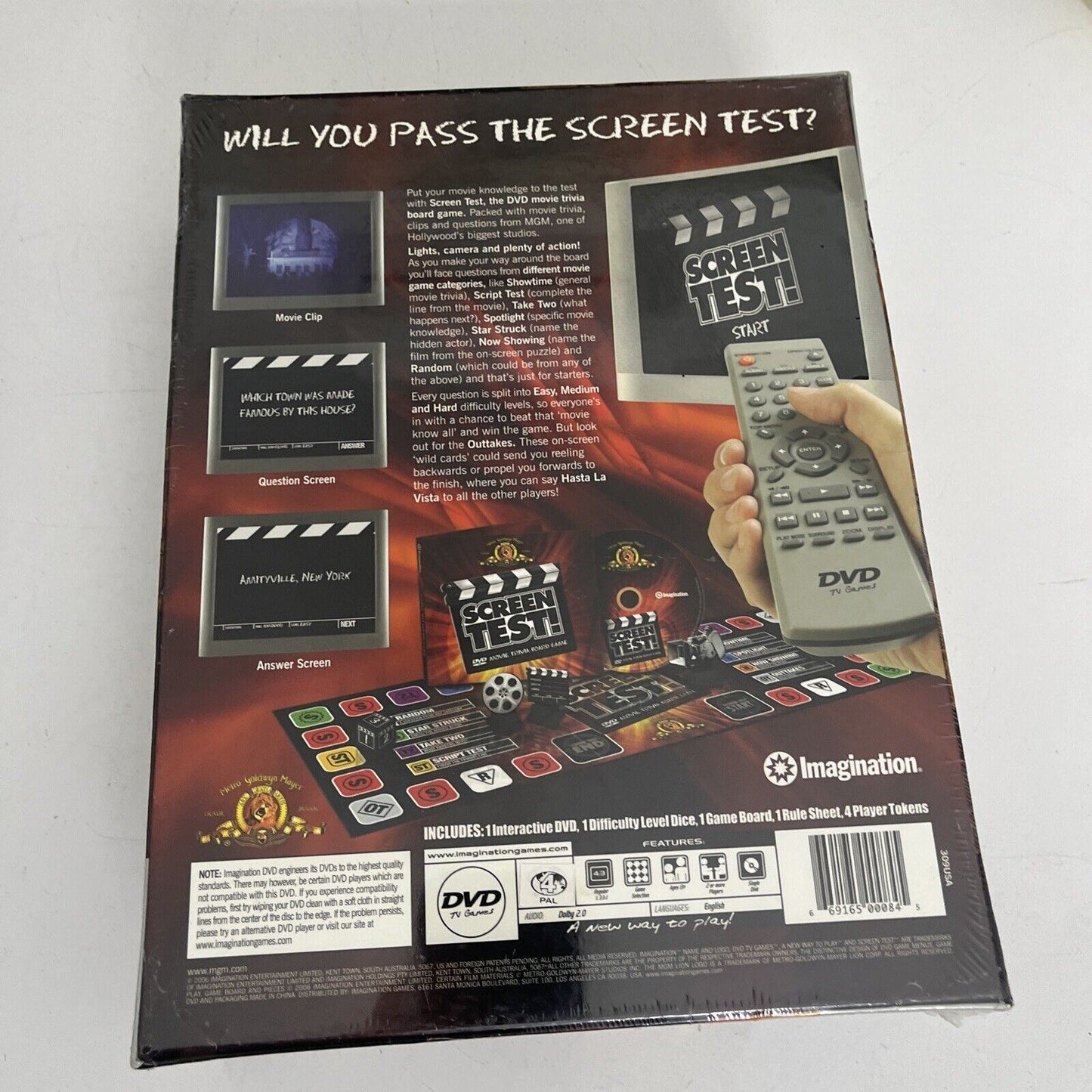 *New Sealed* Screen Test DVD Movie Trivia Board Game TV MGM Imagination Region 4