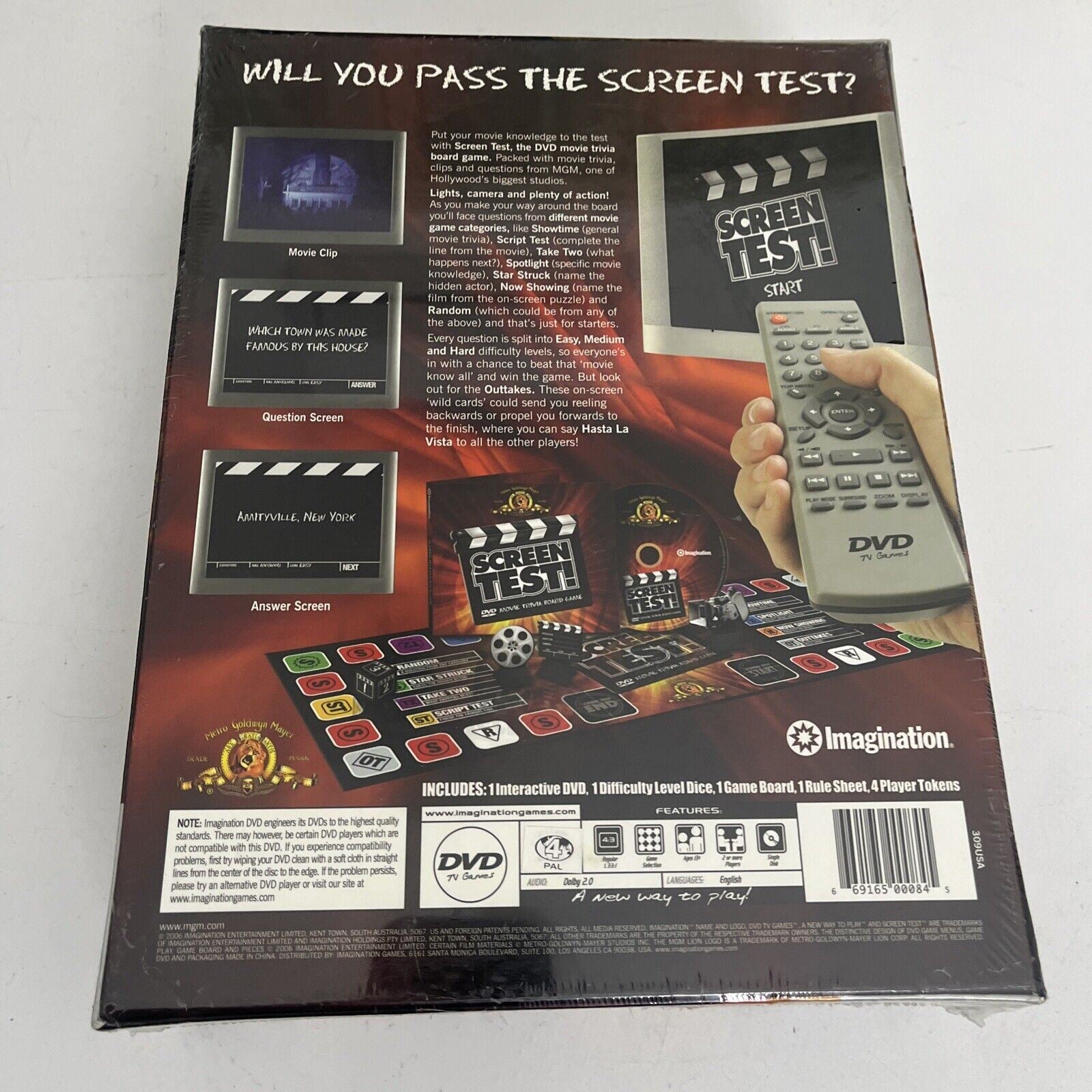 New Sealed Screen Test DVD Movie Trivia Board Game TV MGM