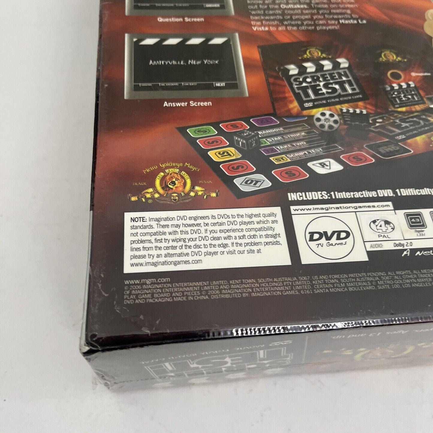 *New Sealed* Screen Test DVD Movie Trivia Board Game TV MGM Imagination Region 4
