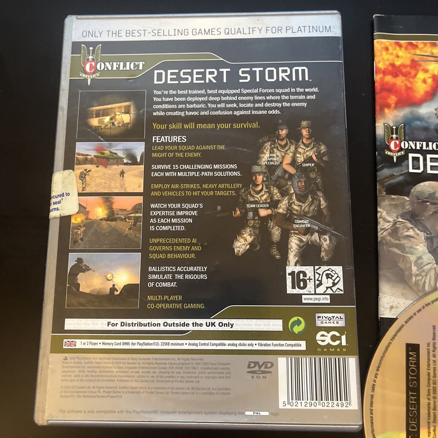 Conflict Desert Storm Sony PlayStation 2 PS2 COMPLETE w/ Manual 2002 PAL