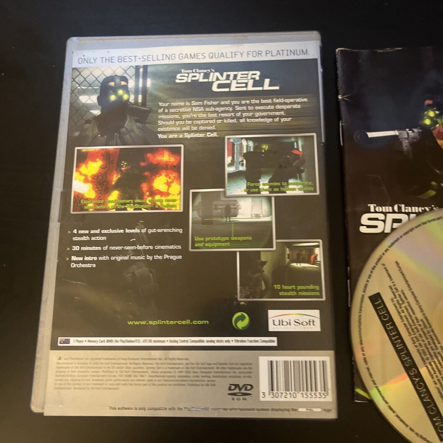 Tom Clancys Splinter Cell Sony PlayStation 2 PS2 Game PAL With Manual