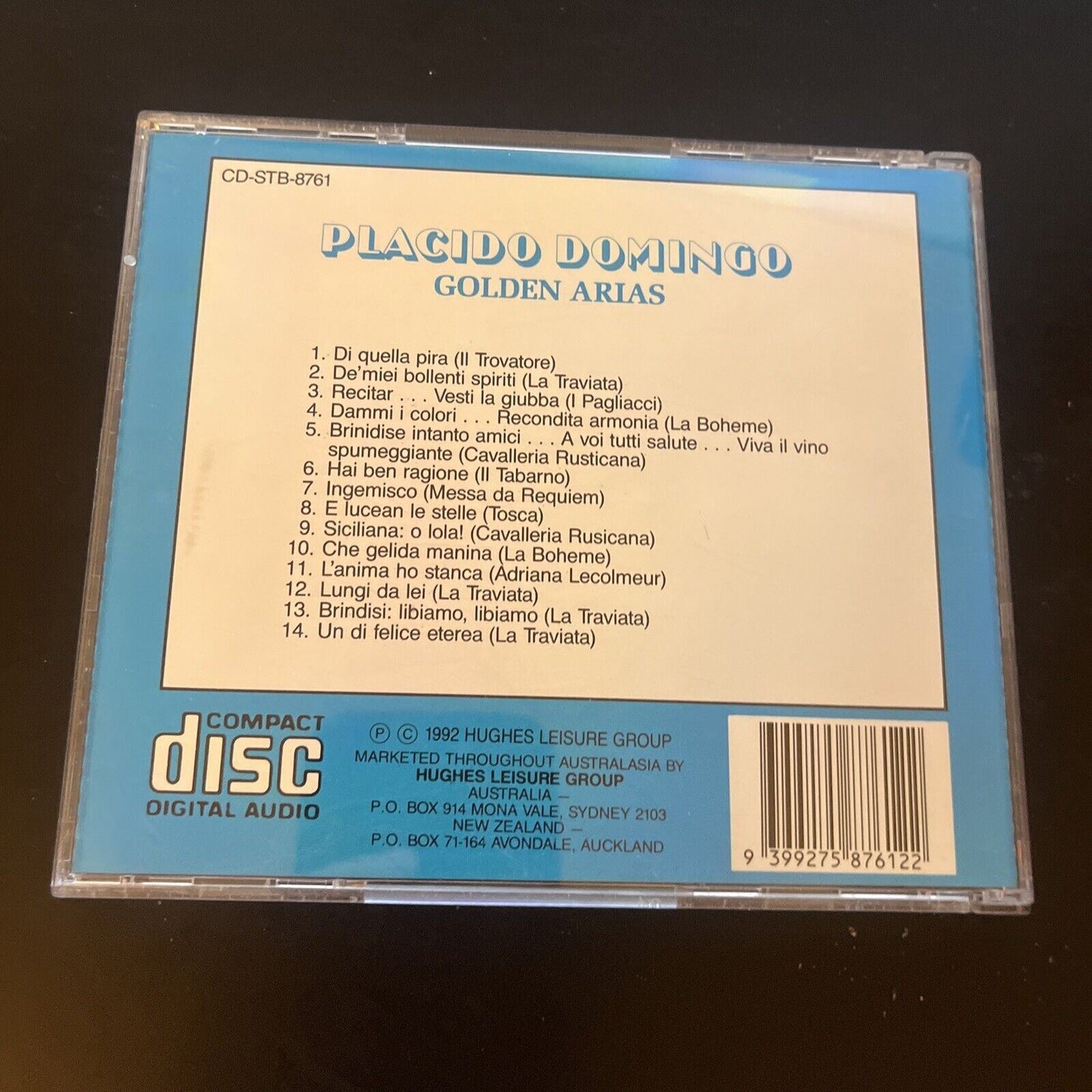 Placido Domingo - Golden Arias (CD, 1992)