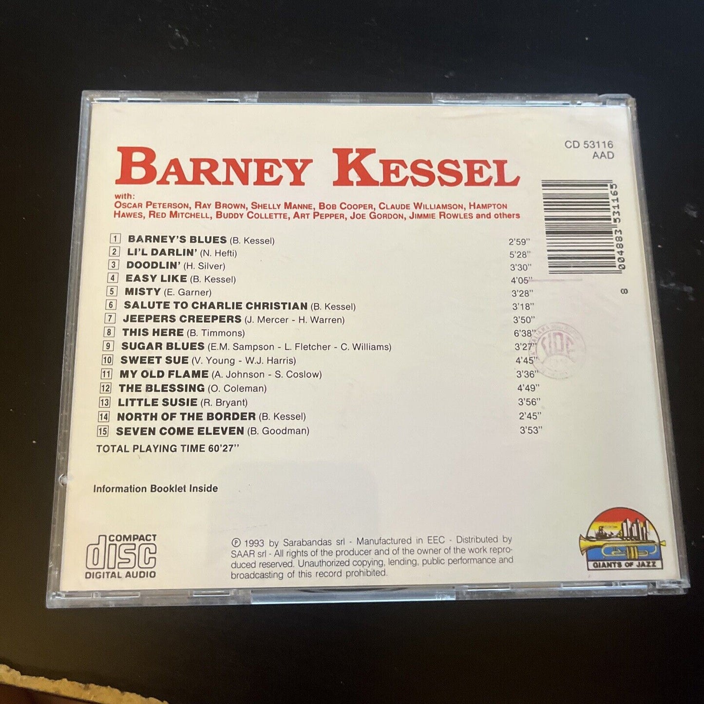 Barney Kessel by Barney Kessel (CD, 1993)