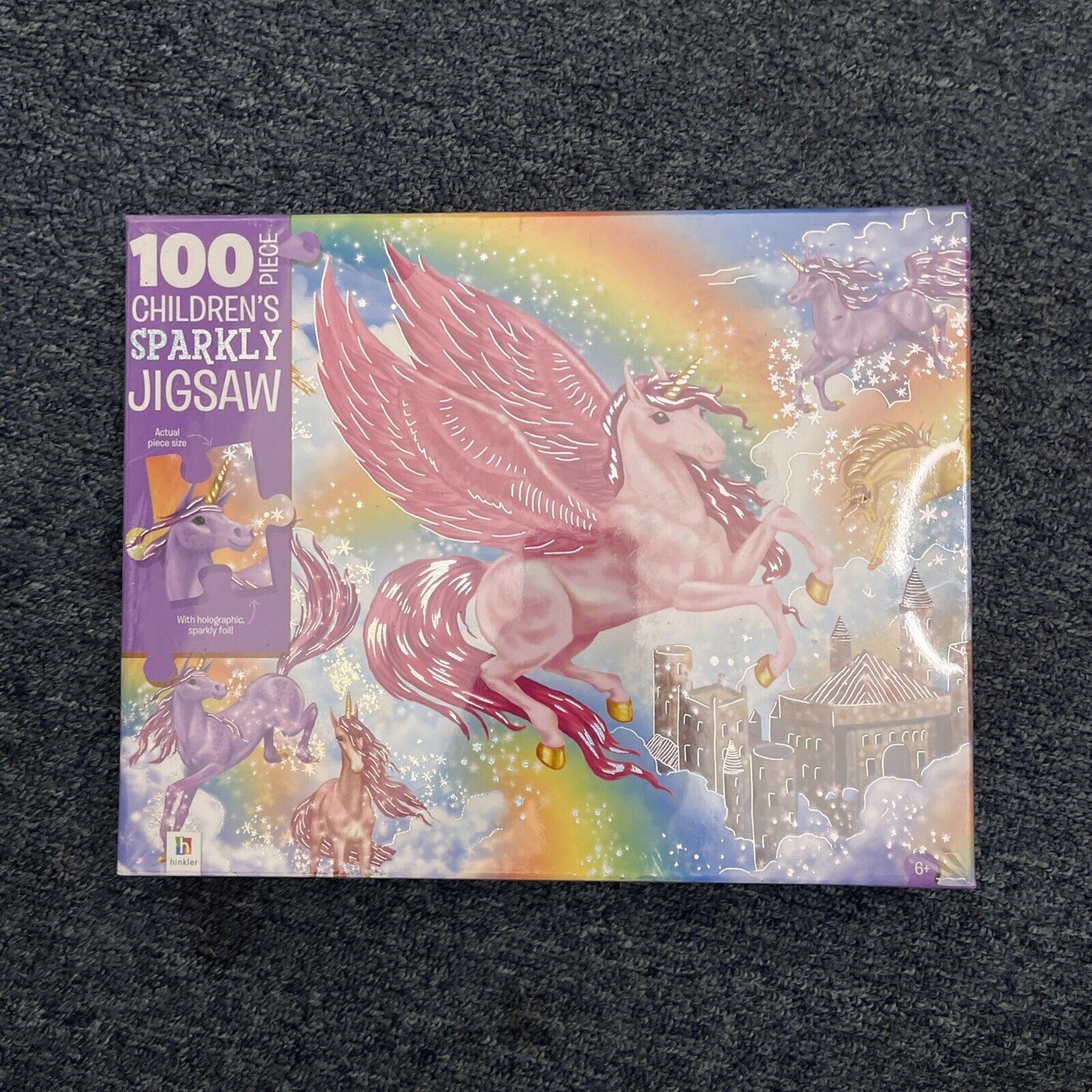 *New Sealed* Unicorn Kingdom Hinkler Sparkly Jigsaw  100 XL Piece Puzzle 6+