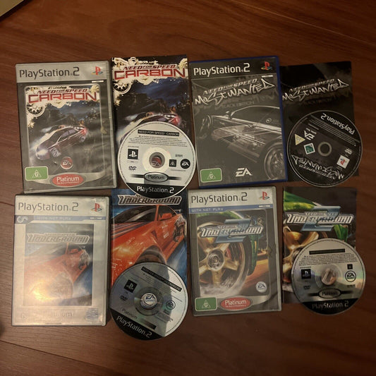 4x Need For Speed Game: Most Wanted /Carbon / Underground 1&2 Playstation 2 PS2