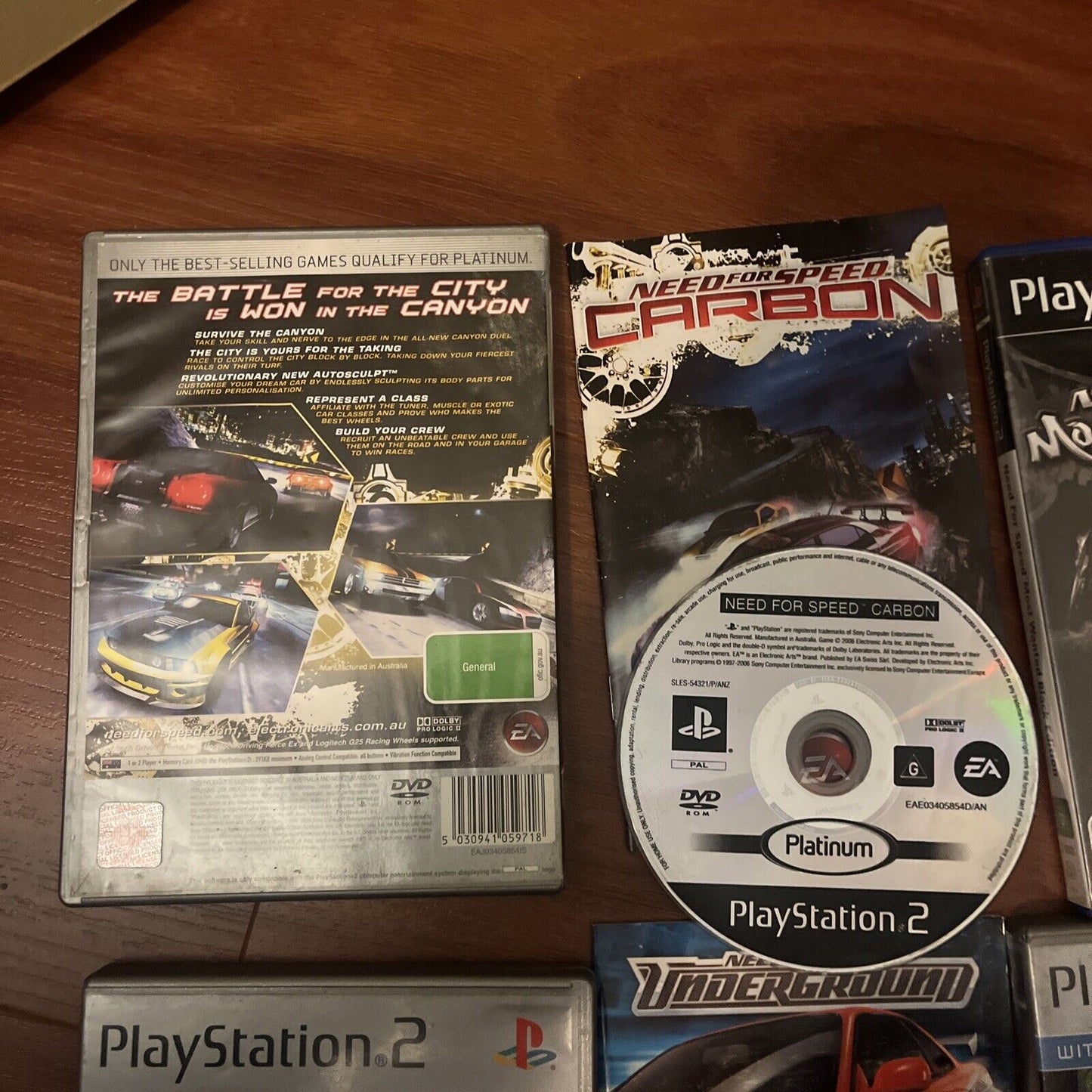 4x Need For Speed Game: Most Wanted /Carbon / Underground 1&2 Playstation 2 PS2